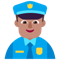 Man Police Officer- Medium Skin Tone emoji on Microsoft